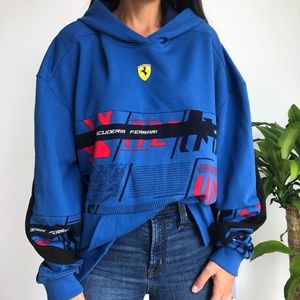 NWT Puma X Ferrari hooded sweatshirt print